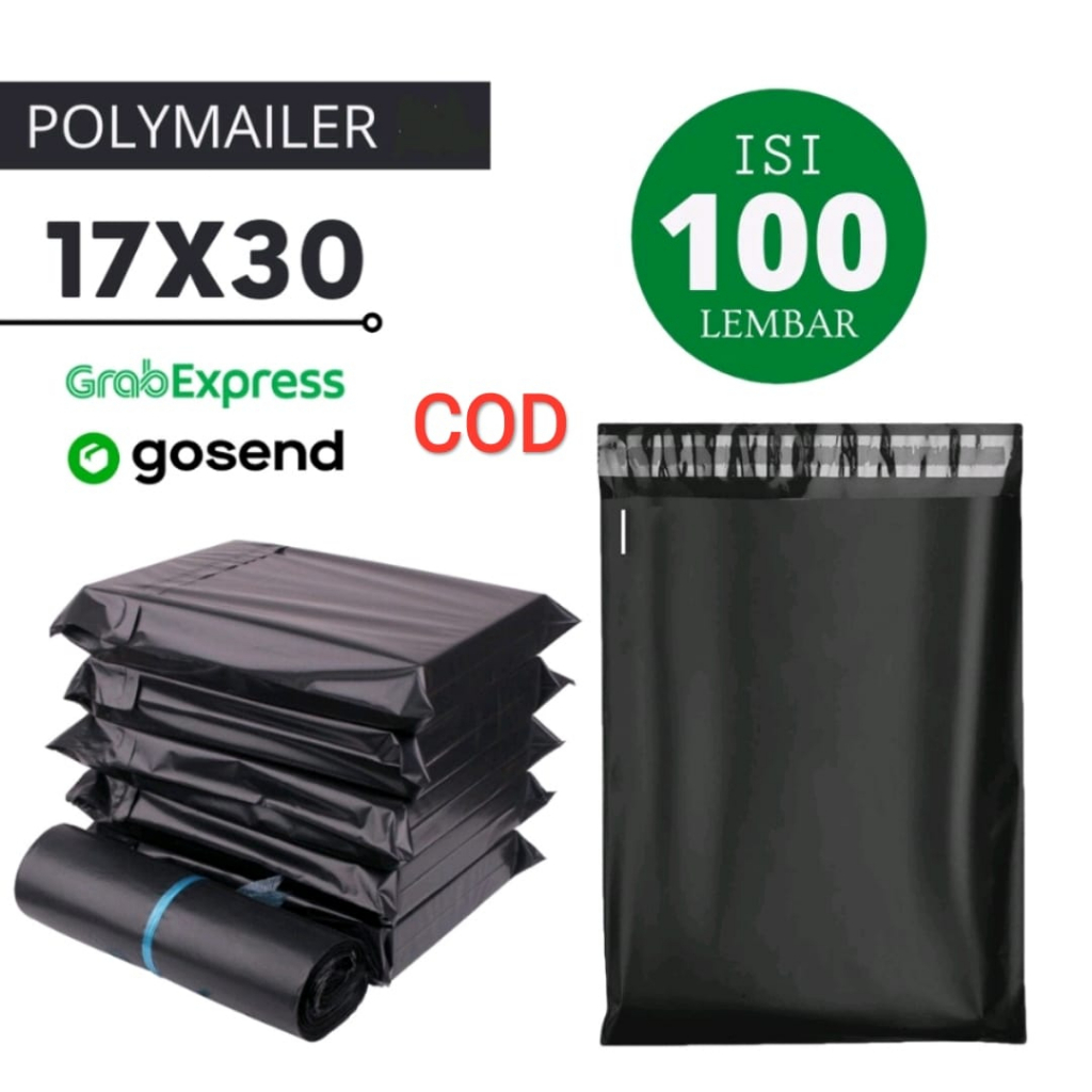 [COD] Plastik Polymailer Hitam HD Isi 100 lembar | Plastik Polymailer Packing Online Shop | Kantong 
