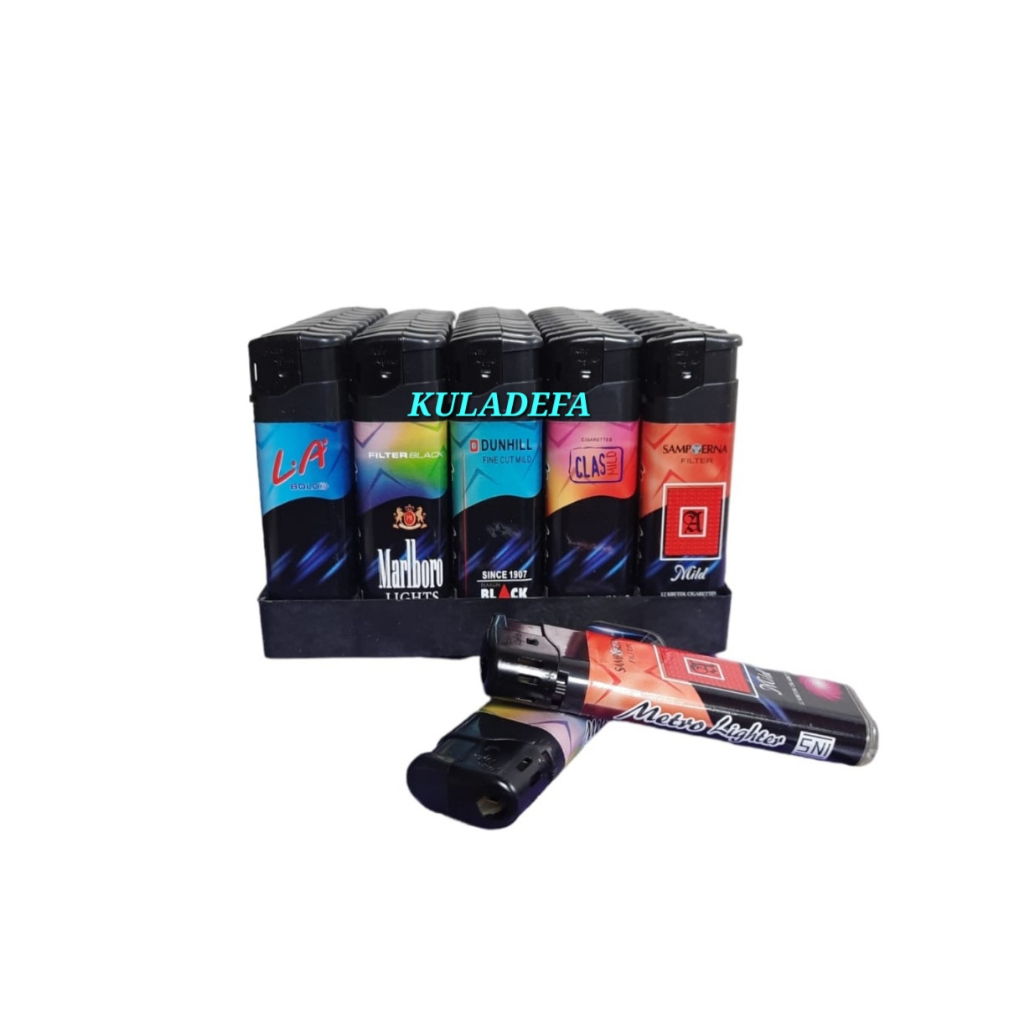 Metro Lighter F 011 Korek Disposable Gas F011 Model Magnet Motif Rokok Hitam Mancis Korek mewah unik