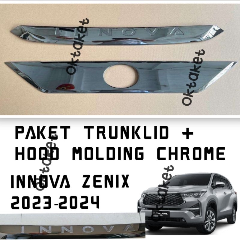 paket trunk lid hood molding emboss chrome Innova Zenix 2023 2024