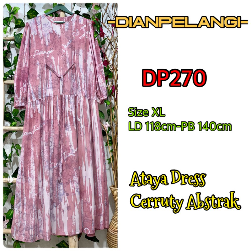 ATAYA DRESS CERRUTY ABSTRAK DIAN PELANGI