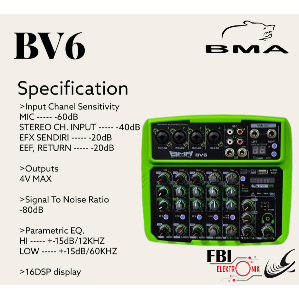 MINI MIXER BMA BV6 / MIXER 6 CHANNEL
