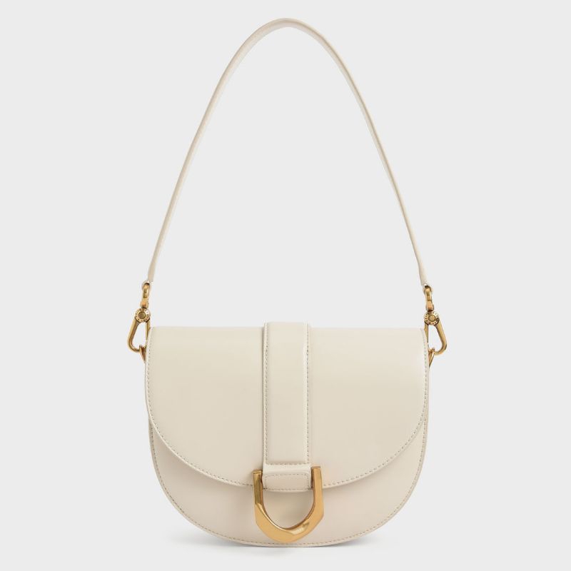 Tas Ck Gabine Saddle Handle Bag - Cream