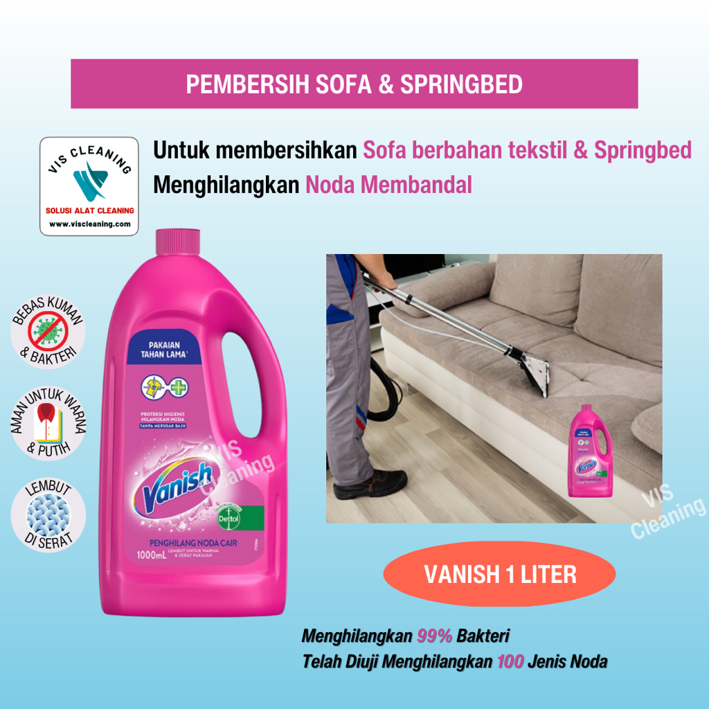 Cairan Pembersih Sofa Kain &amp; Springbed Vanish 1 Liter