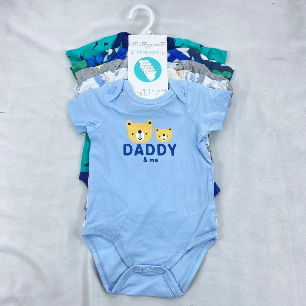 JUMPER SET 5in1 lengan pendek baju bayi jumpsuit baby romper segitiga 0-9 bulan import