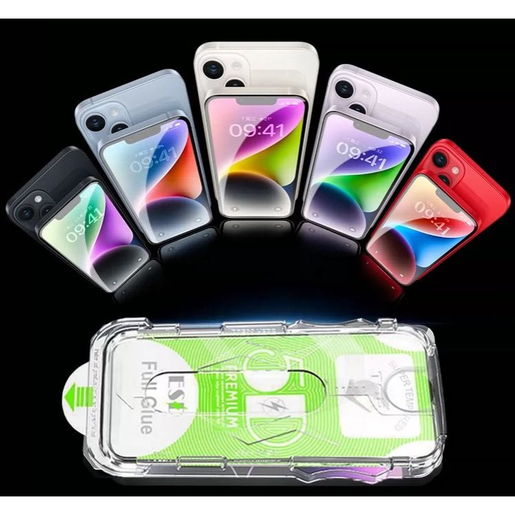 ESD 5D MAGIC GLASS AUTO INSTALL IPHONE 14 PROMAX 14 PLUS 13 PRO 13 12 PROMAX 12 11 PRO 11 X XR XSMAX TEMPERED GLASS TRNASPARANT BENING