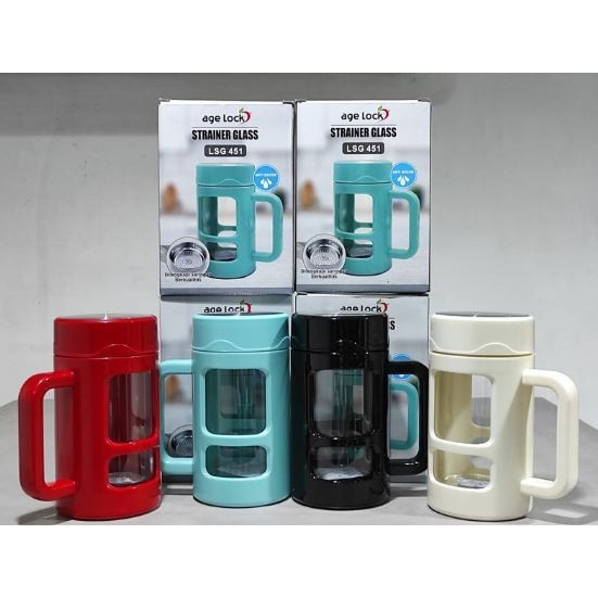 Age Lock Gelas Minum Cangkir Strainer Glass/ Mug Anti Bocor