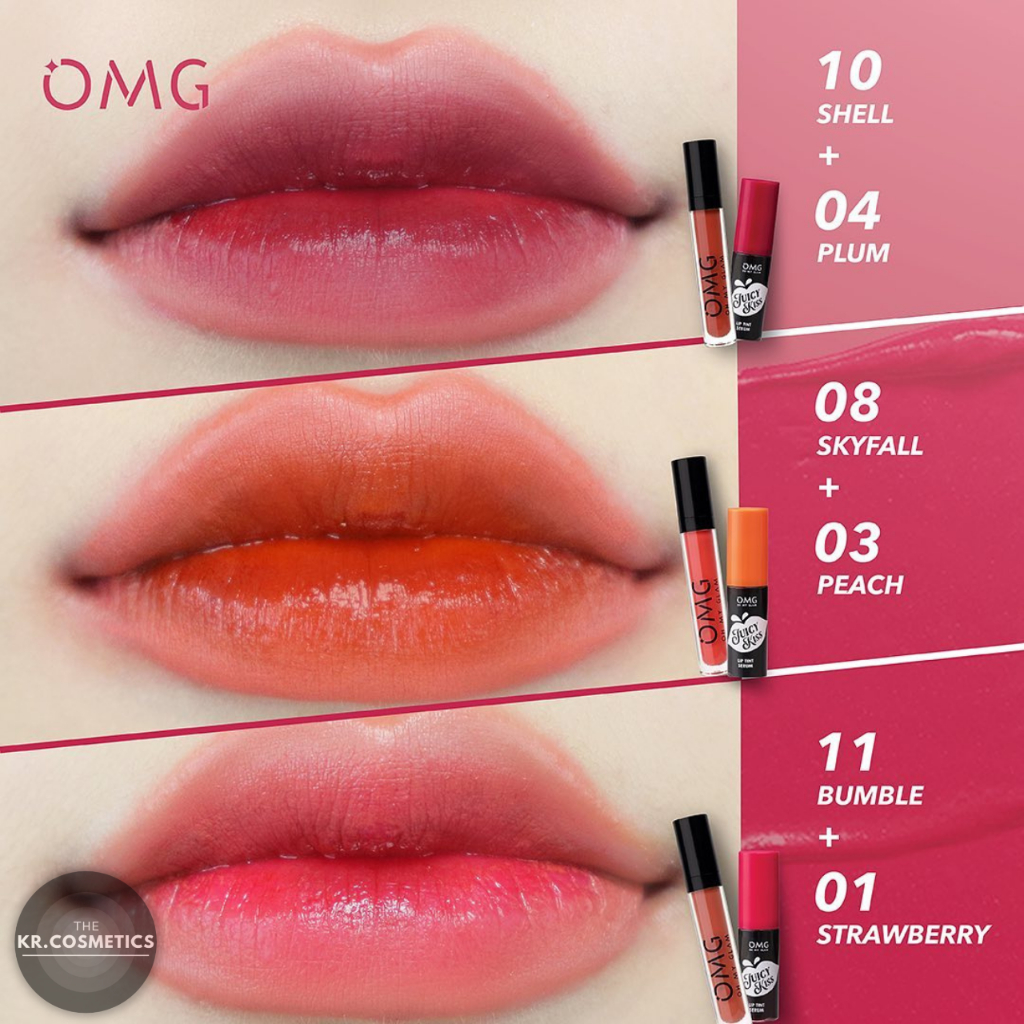 OMG Oh My Glam paket ombre lipcream dan liptint 2 pcs