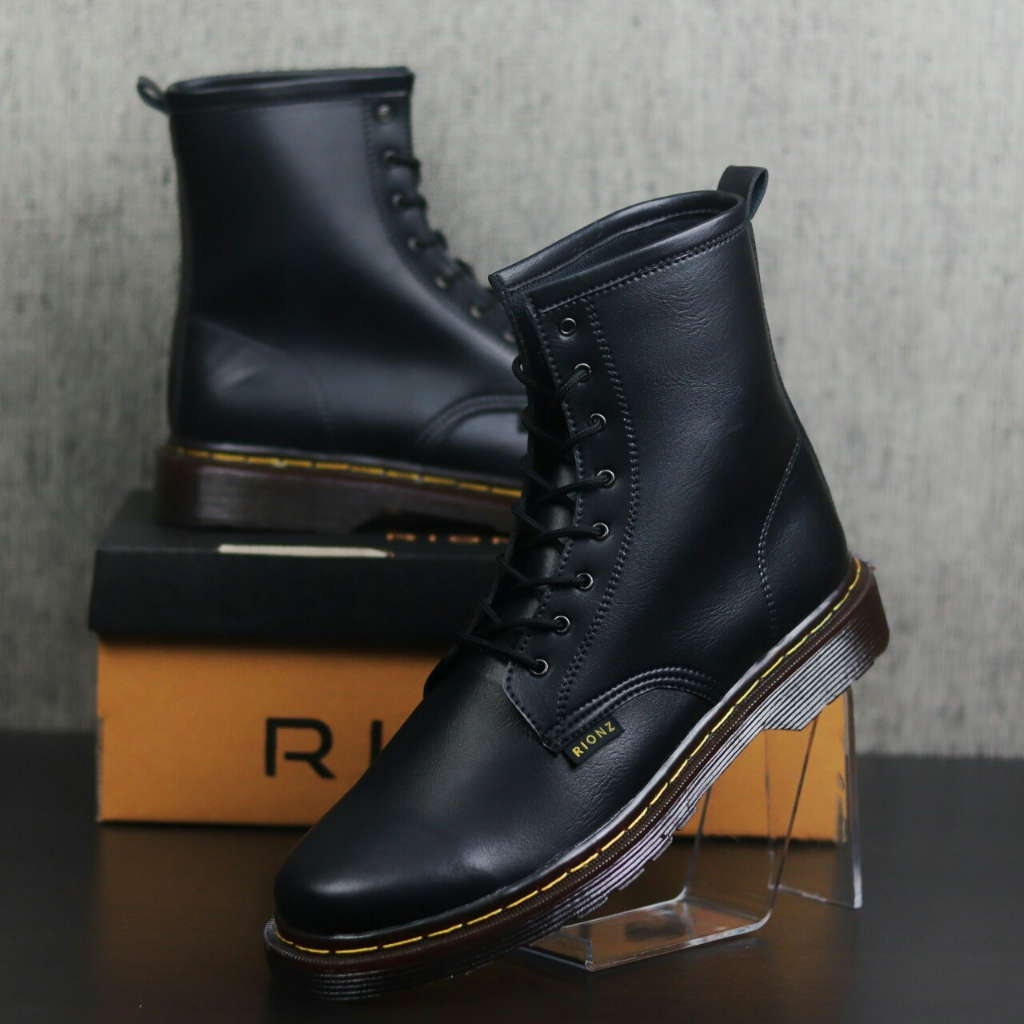 RIONZ X PARGAS - Sepatu Boots Pria Kasual Boot Formal Kantor Cowok Hitam Coklat Kerja Gaya Kekinian Fashion Terlaris Terbaru Murah