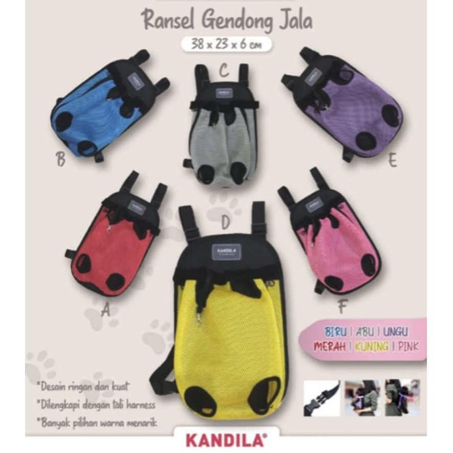 Kandila Tas Ransel Gendong Jala Kucing Anjing / Pet Backpack Carrier Cat Dog Viral/ Tas Mudik Kucing/ Pet Travel Bag