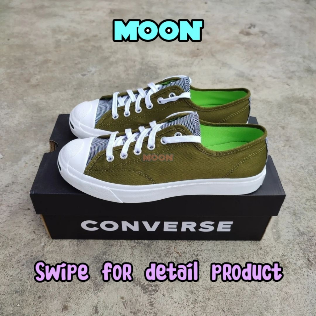 CONVERSE JACK PURCELL OX HACKED FASHION DARK MOSS SNEAKERS ORIGINAL RESMI