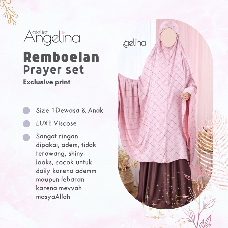 Size 1 Anak | COUPLE Remboelan Prayer Set Dewasa Anak Mukena Atelier Angelina