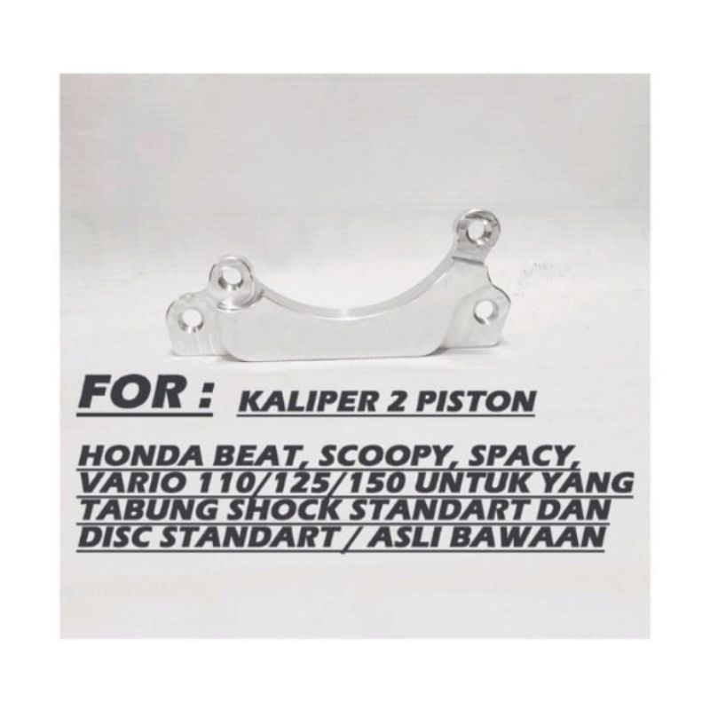 Breket Kaliper Almunium Censi 2piston untuk ukuran Disc Standar 220mm PNP Beat Vario Scoopy Genio Spacy Dill