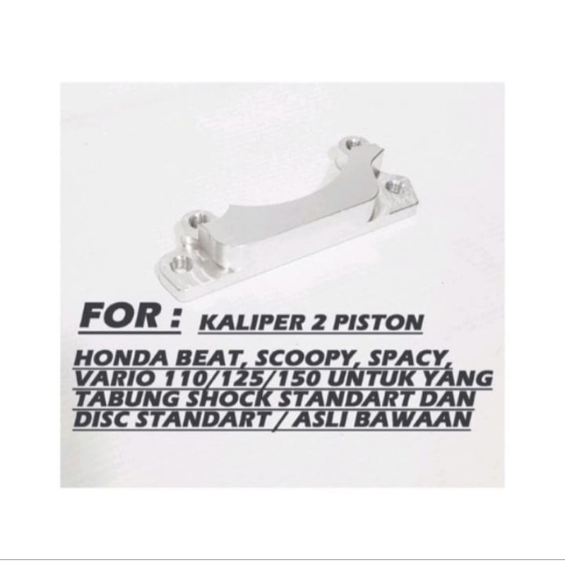 Breket Kaliper Almunium Censi 2piston untuk ukuran Disc Standar 220mm PNP Beat Vario Scoopy Genio Spacy Dill