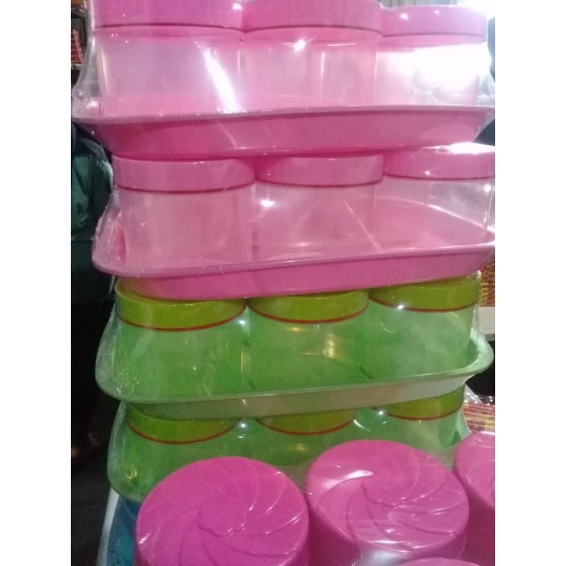 (COD) Toples Set Nampan Nato 7in1 FREE BUBBLE / Toples Nampan Motif 7in1 / Toples Lebaran