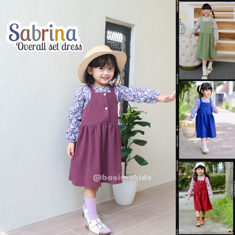 SABRINA OVERALL SET DRESS | DRESS ANAK KOREA | OVERALL ANAK | TUNIK ANAK | BASIMAKIDS