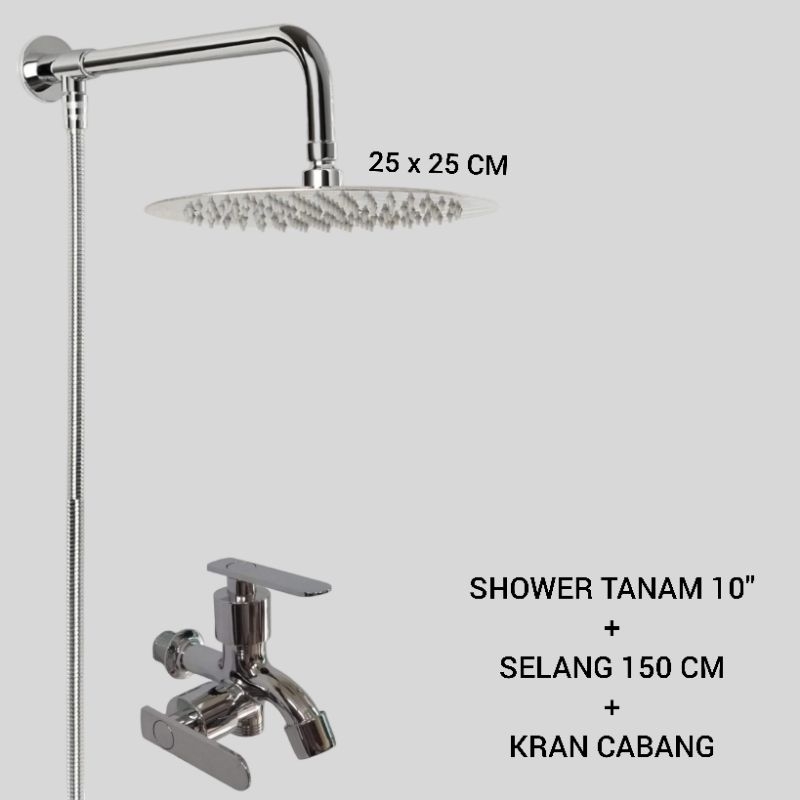 SHOWER TANAM TANPA BOBOK PAKET KRAN CABANG/WALL SHOWER STENLIES/KRAN SHOWER