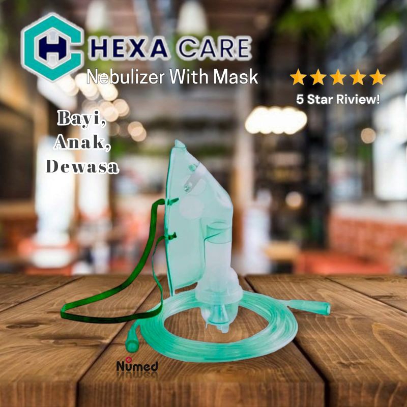 Masker Nebulizer Bayi, Anak &amp; Dewasa Original Hexa Care / Nebulizer With Mask Medical Grade