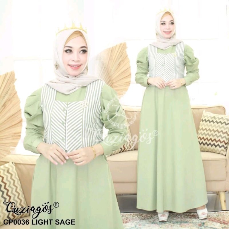 READY LANGSUNG KIRIM SIAPA CEPAT DIA DAPAT GAMIS SAJA QUZIAGOS CP0036 LIGHT SAGE