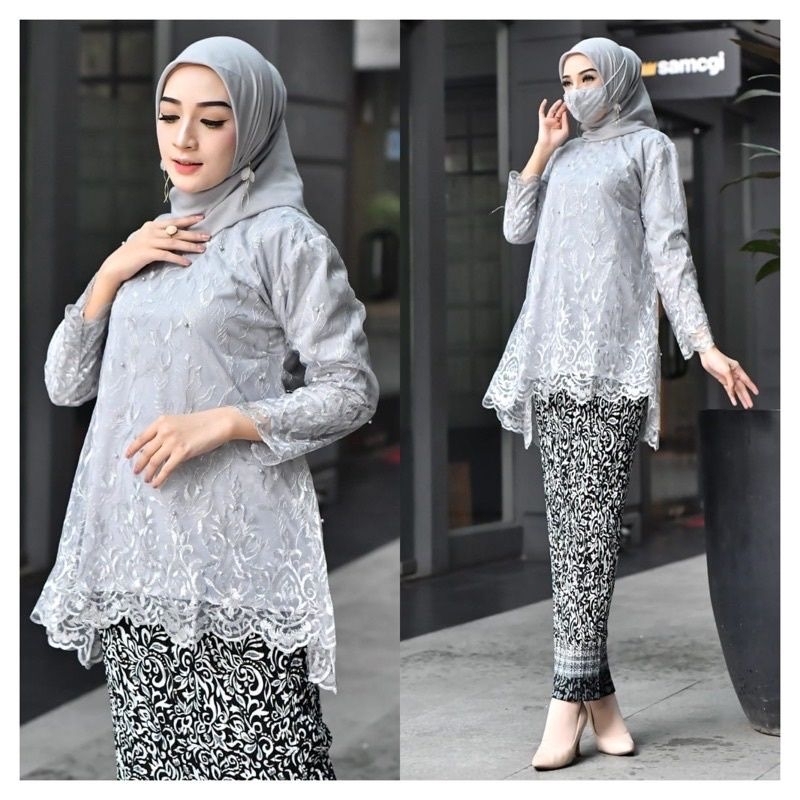 Melia Kebaya - Setelan Kebaya Blouse Azkia / Set Kebaya Rinjani Rok Plisket / Kebaya Wisuda Modern