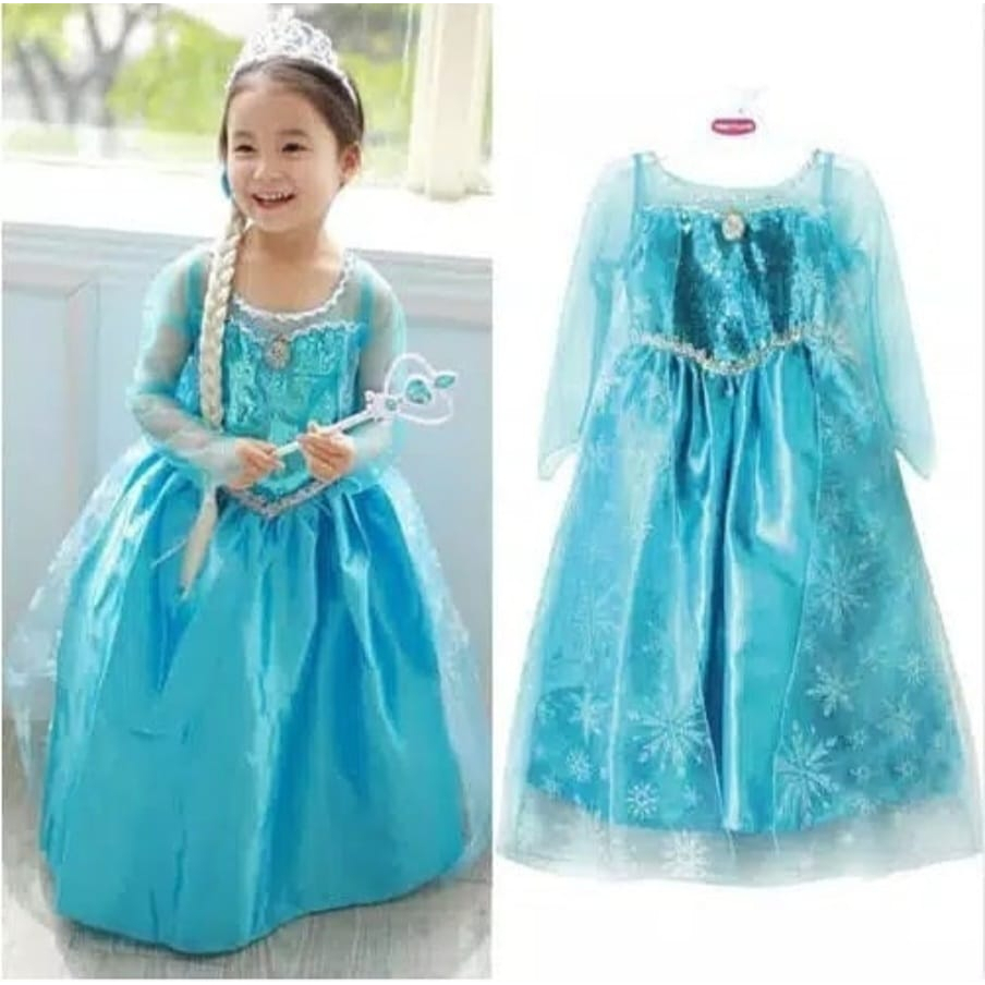 READY Kostum anak Baju princess anak Frozen dress dress ulang tahun dress elsa frozen