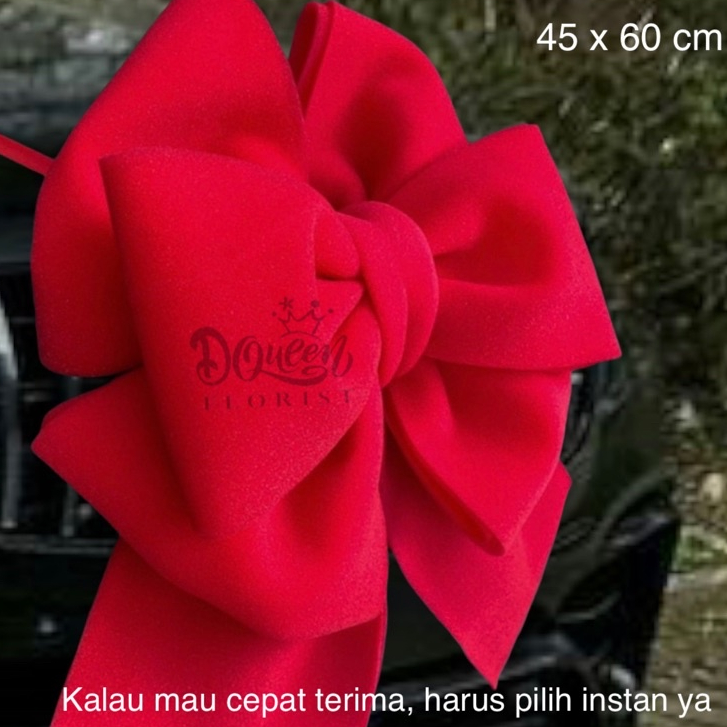 DQueen Florist Dekorasi Pita Hiasan Mobil Pengantin Baru Motif Hadiah Jumbo Bunga Bahan Spon