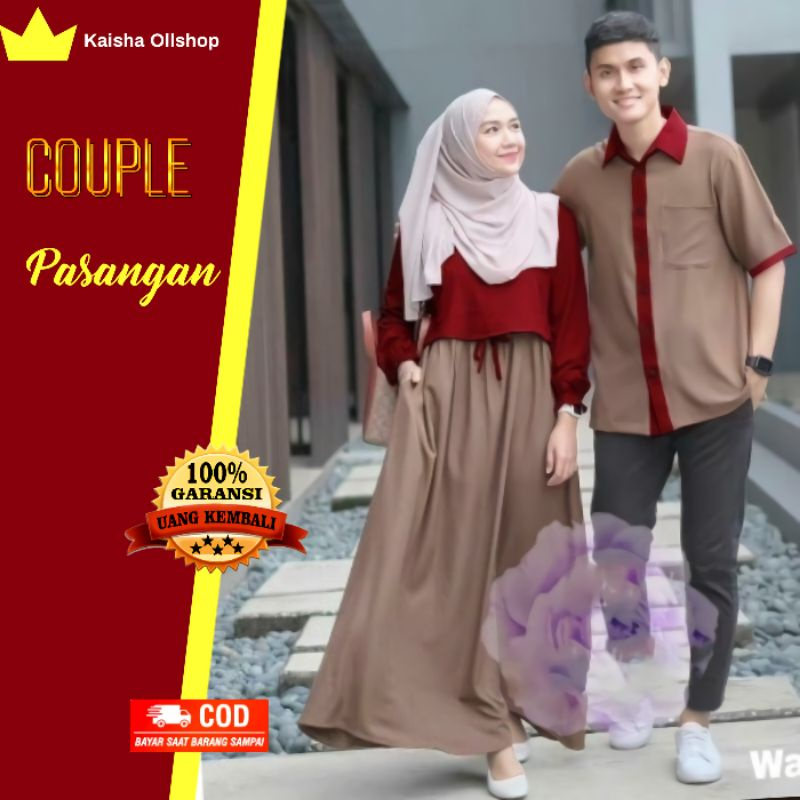 SARIMBIT COUPLE KEKINIAN CAPEL KELUARGA COPEL PASANGAN BAJU CAPELAN GAMIS SUAMI ISTRI KAPELAN COD 01