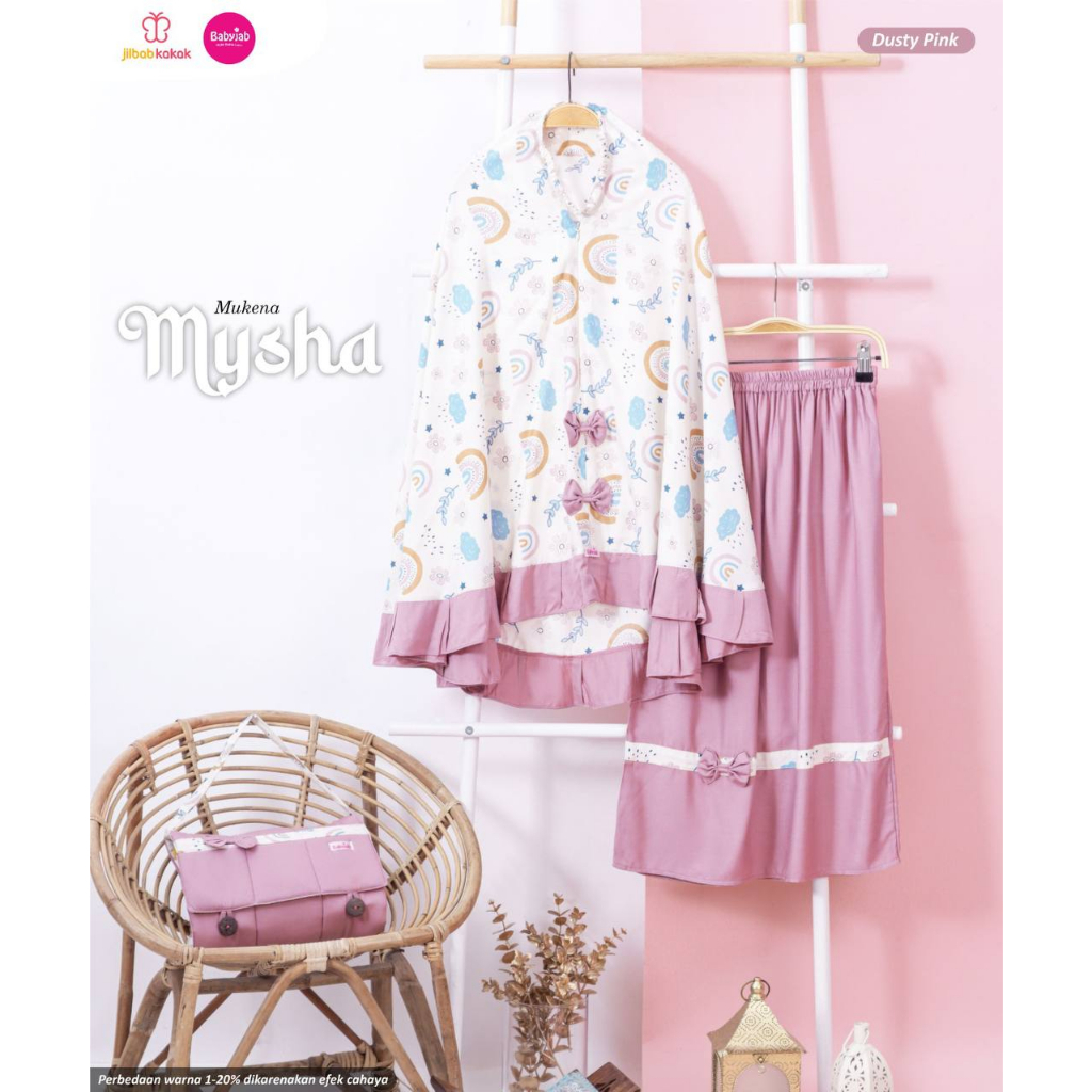 Babyjab Mukena Mysha Anak Perempuan Lucu - Baby Jab Sholat Hijab Jilbab Cewek Bayi Usia 1 2 3 4 5 6 7 8 9 10 11 Tahun