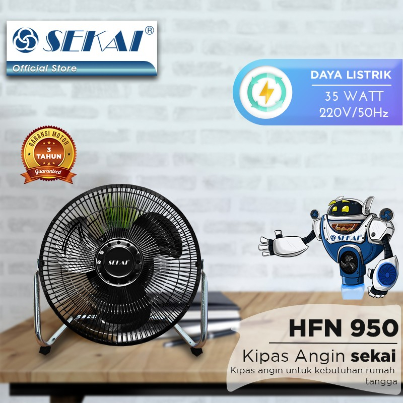 Sekai Kipas Angin Meja Performa Tinggi HFN 950 HFN-950 HFN 950 9INCH 9