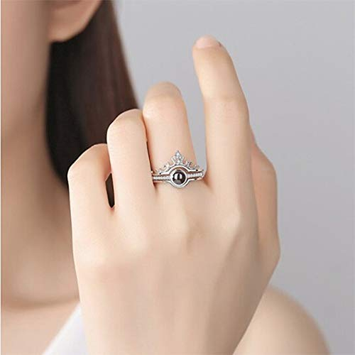 Topspot Diawetkan Mawar Hadiah Ulang Tahun Natal untuk Wanita Perempuan - 925 Sterling Silver I Love You Ring 100 Bahasa Proyeksi Cincin Perhiasan Cincin Hadiah Perhiasan untuk Istri Pacar Tunangan Hadiah Hari Kasih Sayang Romantis untuk Emasnya