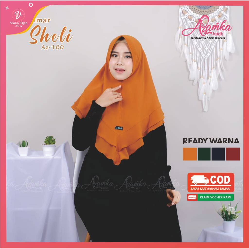 Khimar Ceruty 2 Layer Sheli Azamka Hijab Ceruty Babydoll