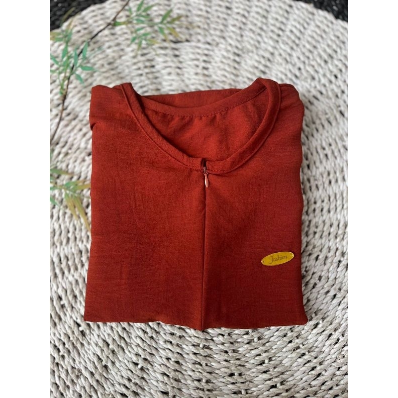 [BEST SELLER] Daily Polos Long Busui | Gamis Simple Abaya-Teracota