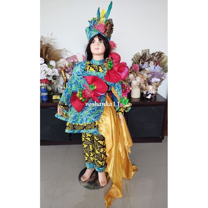 Baju muslim ekor fashion show anak batik