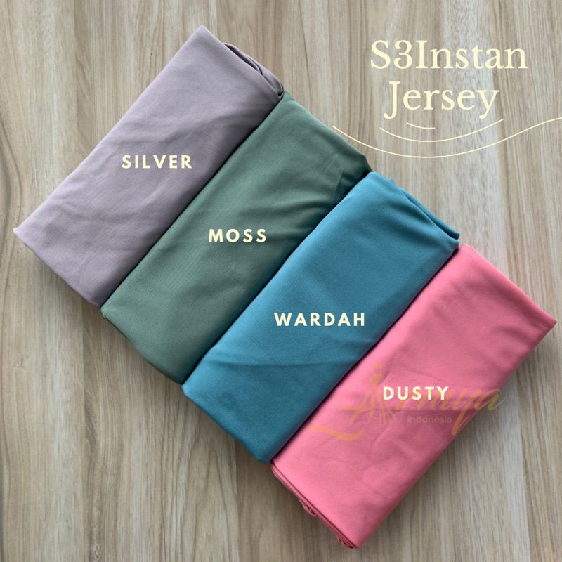 Jilbab Kerudung Segitiga Instan Jersey - Bergo Non Ped Malay HALWA