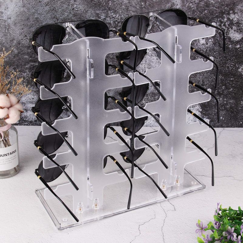 Rak Pajangan Kacamata Acrylic Rak Kacamata Display Stand Sun Glasess Holder Untuk 10 Kacamata Mika