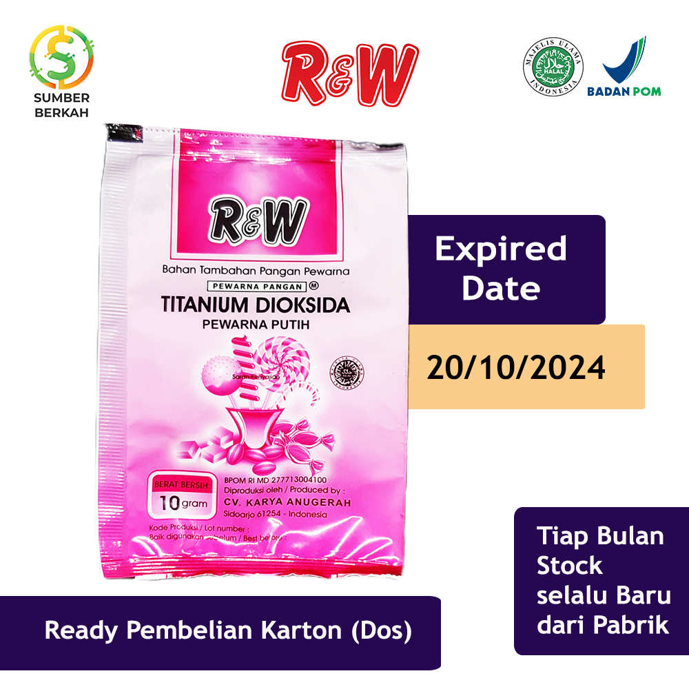 Pewarna Putih Pemutih Makanan Rajawali R&amp;W RW 10 g 1 Pack