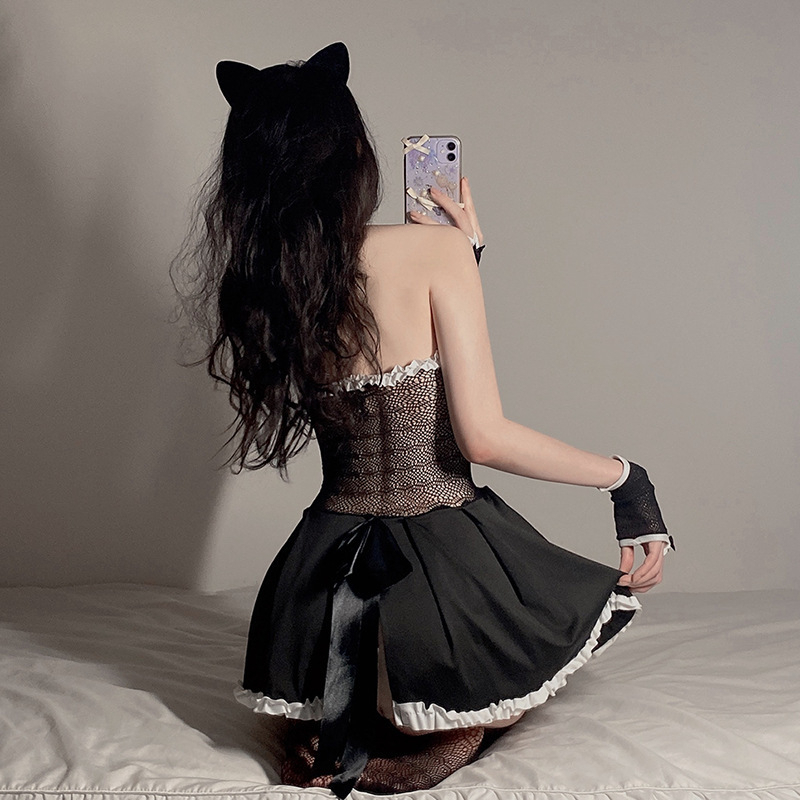Lingerie Sexy Hot Cosplay Maid Cat kostum Kucing Wanita 94-8