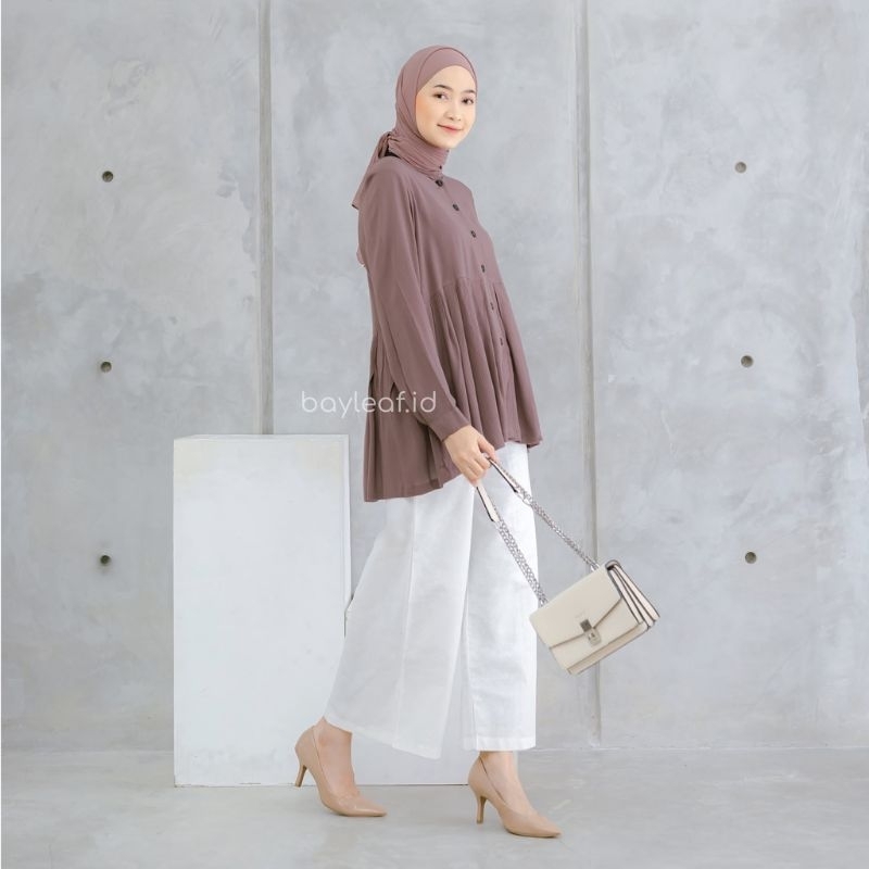 Namira Blouse Bayleaf.id Blus Lengan Panjang Kemeja Katun Wanita Atasan Muslim