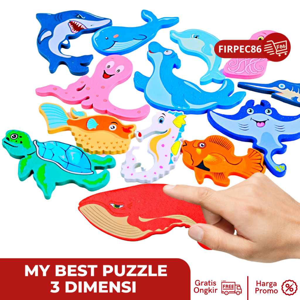 Mainan Puzzle 3D Wooden Toys Puzzle Kayu Mainan Edukasi Anak