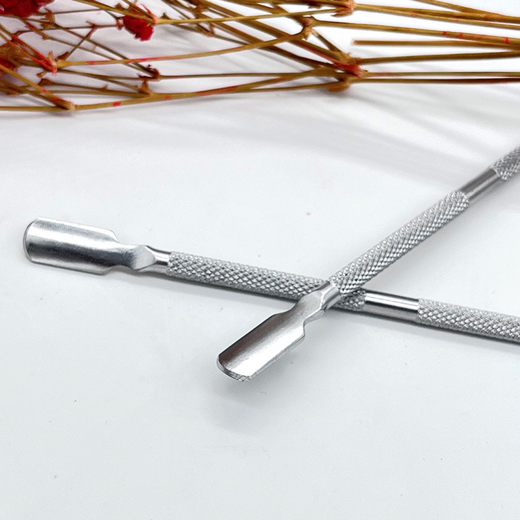 Alat Pendorong Kutikula / Cuticle Pusher Stainless Steel Silver Nail Pusher Manicure Pedicure 2 Sisi