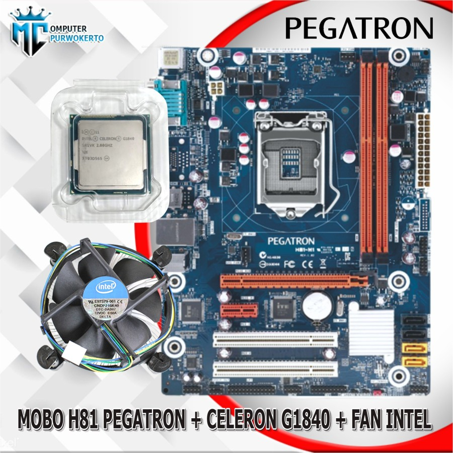 Mainboard Mobo H81 Socket 1150 Dan Processor Celeron G1840/G1850 + Fan