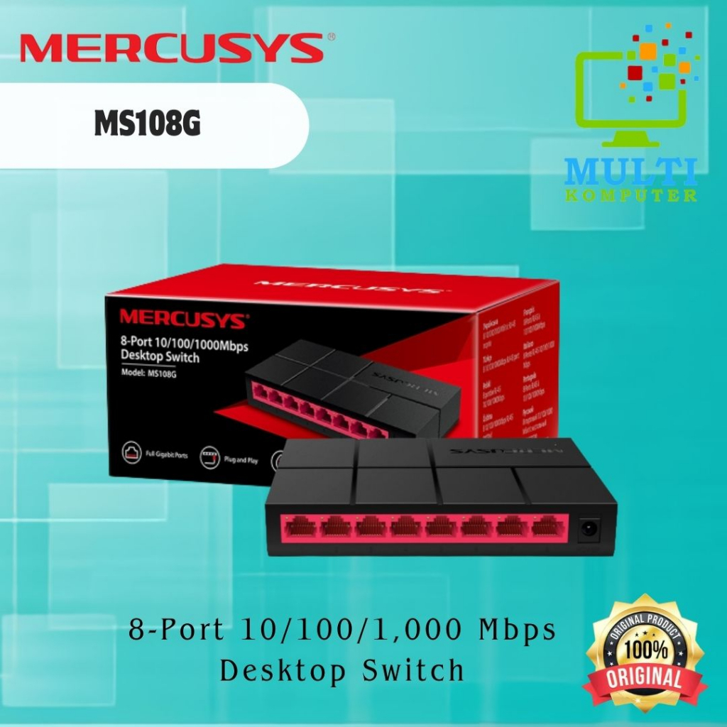 Mercusys MS108G 8-Port 10/100/1000 Mbps Desktop Switch