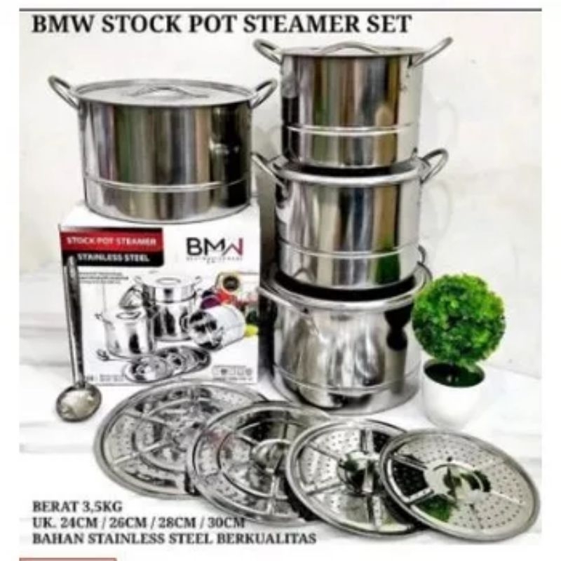 Panci Set Stock Pot Steamer 555 (NAGAKO)/ (Salute)