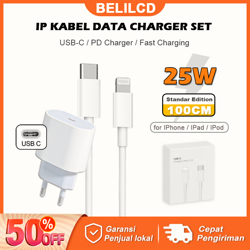 BELILCD IP USB-C Kabel Data Charger Set 20W/25W PD Type C to L Power Adapter Set Super Quick Charger Fast Charging