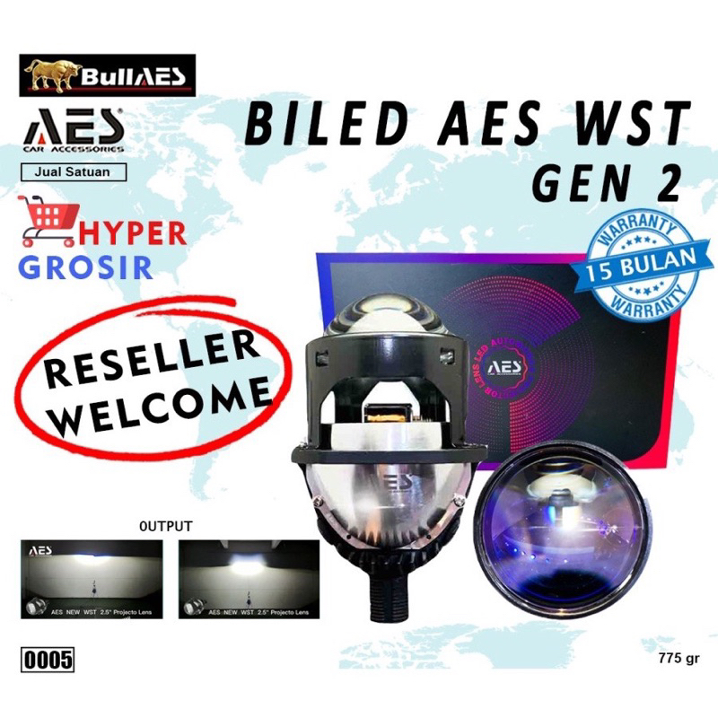 ORIGINAL AES BILED 2.5 WST Bluelens AES I Projector AES BILED 2.5 inchi MOTOR MOBIL UNIVERSAL