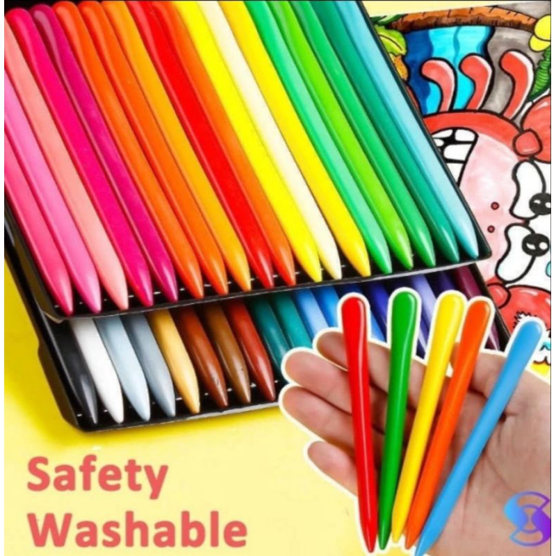 

Crayon anti air dan tidak mengotori tangan dan baju,, Crayon Non Toxic