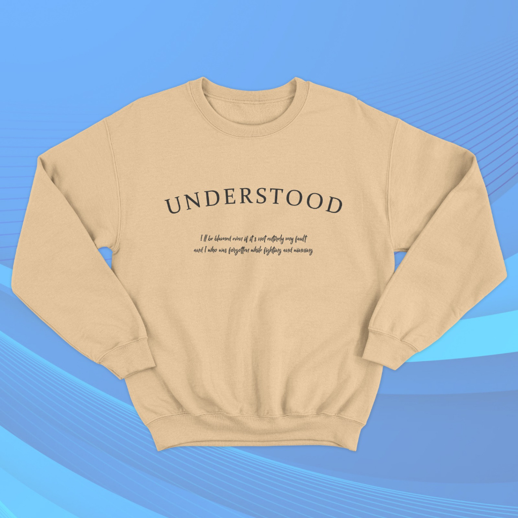 Sweater Crewneck Understood Sweater Wanita Tebal Lembut ONE SIZE FIT L/ Atasan lucu premium