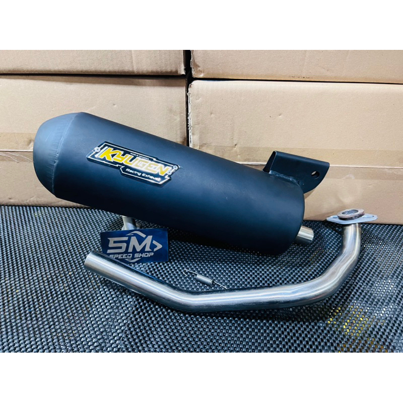 KNALPOT KYUGEN SPEK ROAD RACE MP 7 BEAT GENIO SCOOPY LEHERAN DIAMETER 26 MM RATA EXHAUST MODEL STAND