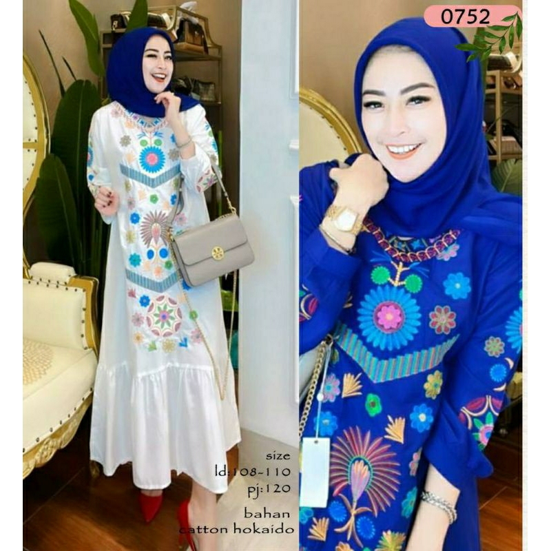 Freya Midi, MIDI DRESS WANITA MUSLIM CANTIK FIT XXL LD 110 BAHAN KATUN HOKKAIDO PREMIUM TERMURAH OOTD KEKINIAN TERLARIS