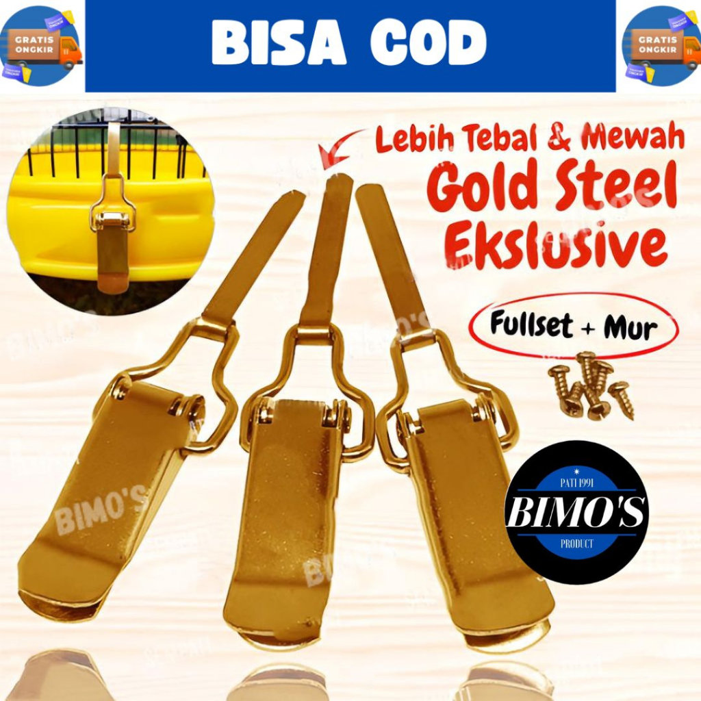 Klem Sangkar LB MURAI Klem Tebok Sangkar Jepitan Tebok Klem Koper Import Gold