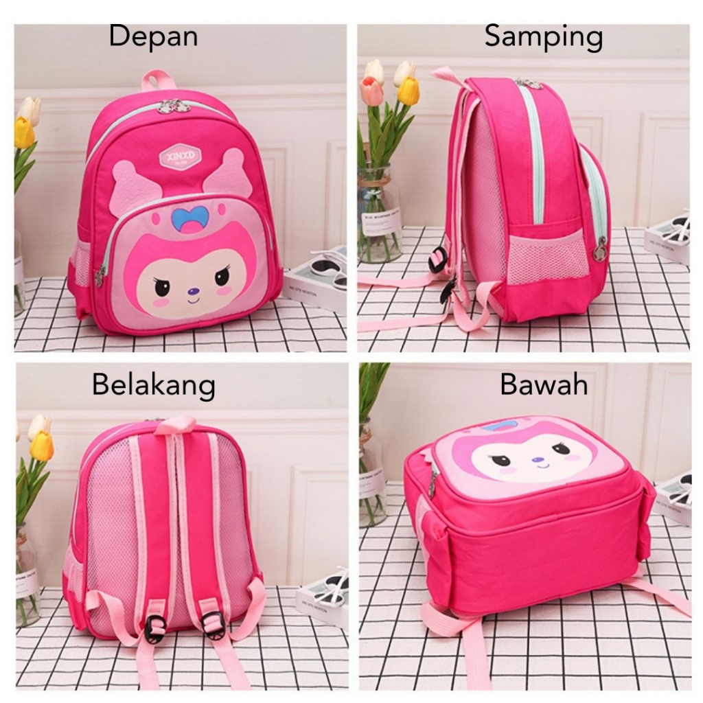 [MONA] Tas Ransel Anak Sekolah Karakter Imut dan Lucu Cocok Buat TK dan PAUD Kualitas Import Premium -M0227